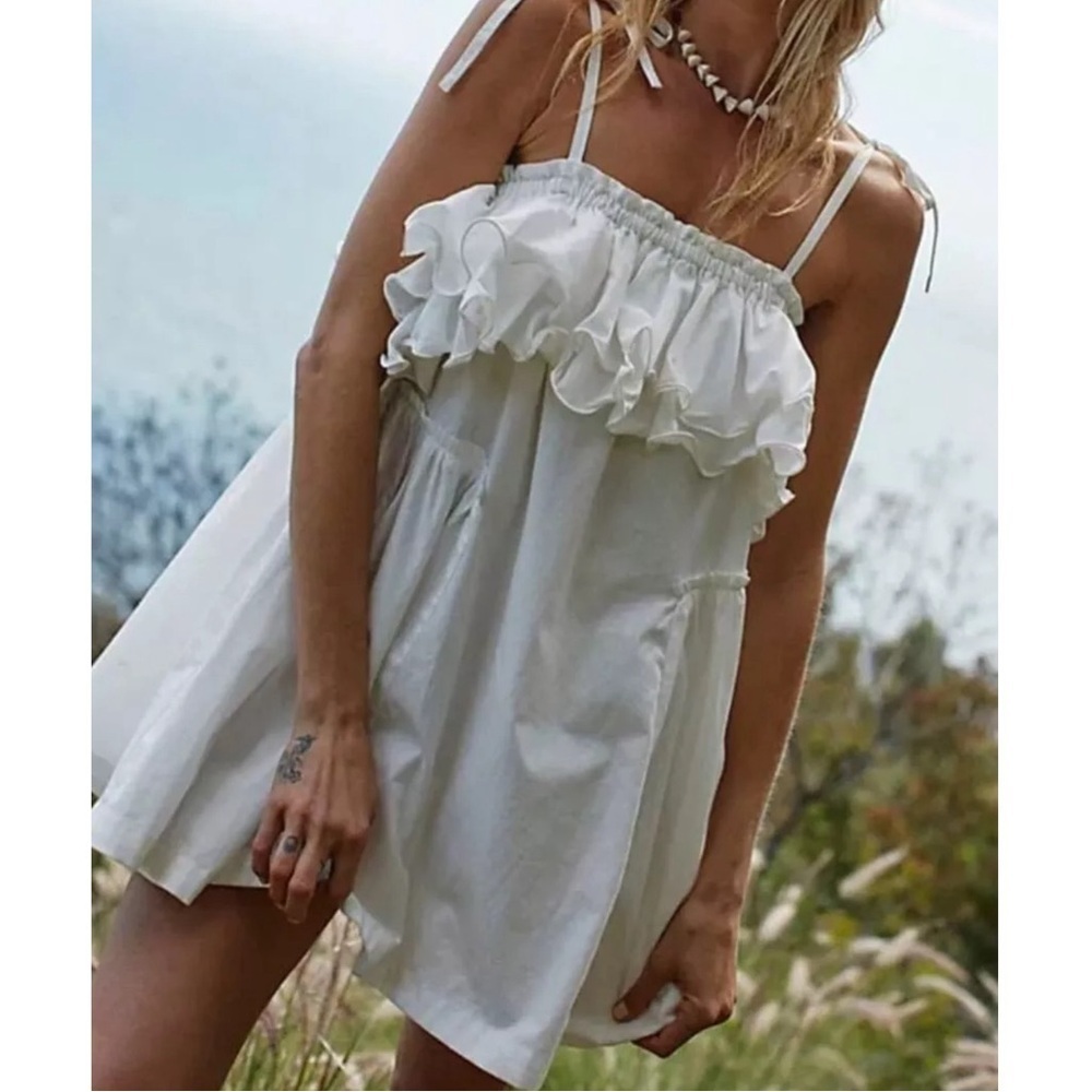 Free People Have A Thing For You White Strapless Mini Dress
